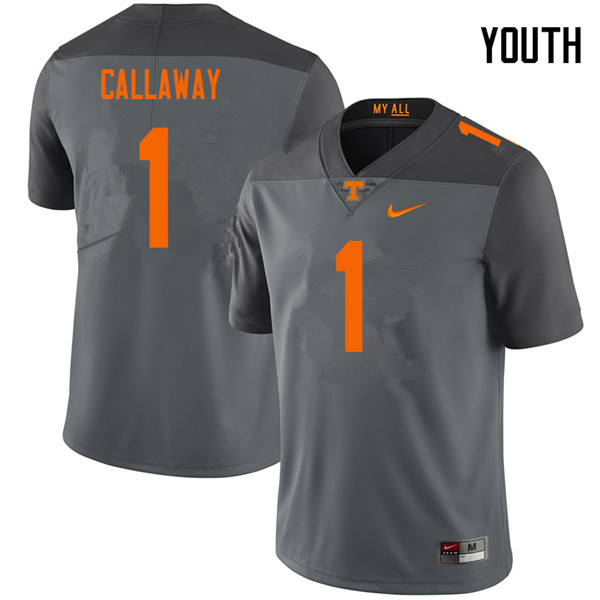Youth #1 Marquez Callaway Tennessee Volunteers College Football Jerseys Sale-Gray - Click Image to Close